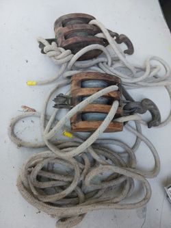 Vintage Wood/metal Pullies