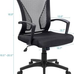 Office Chair Ergonomic Computer Desk Mesh Chair Mid Back Swivel Lumbar Support with Armrest (1, Black) brand new in box $45 H23（5） 