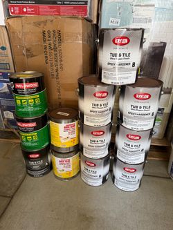 5 gallons slip plate heavy duty graphite lubricant 2 gallons valspar pure white paint  2 gallons sierra epoxy maintenance coating s60 classic gray 2 g