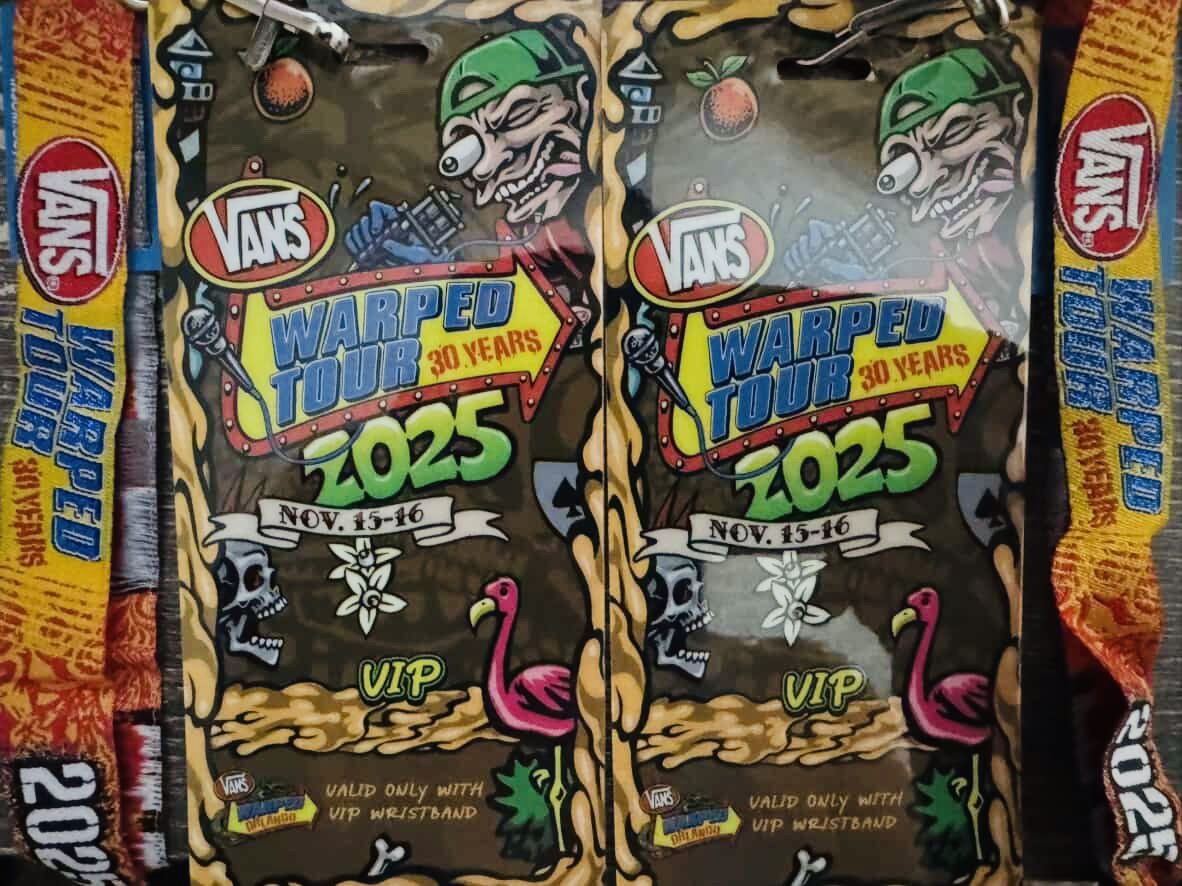 Vans Warped Tour Orlando Nov.15th & 16th - 2 Day VIP Passes With Wristbands