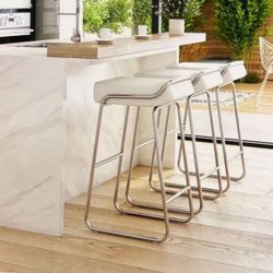 Zuo Modern Wedge Set Of 2 White 32-in Bar Stools