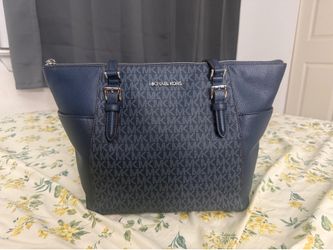 Michael Kors Charlotte Large logo and leather top zip tote bag