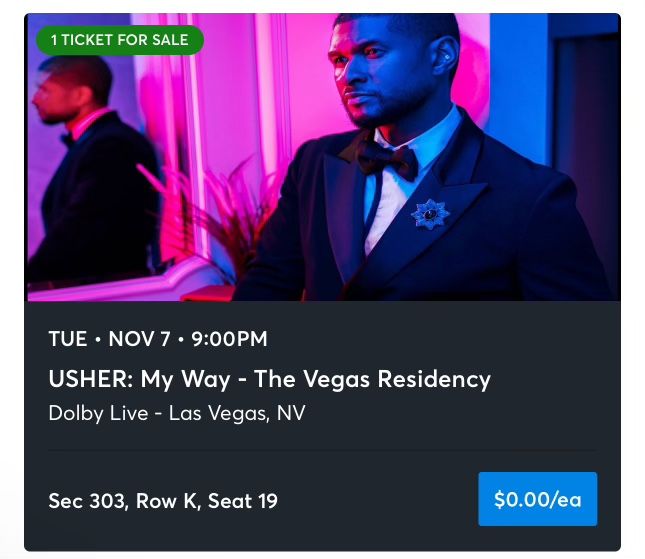 Usher - “My Way” Concert Tickets (Las Vegas)