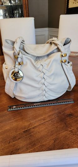 B. Makowsky cream Leather Hobo Shoulder Bag