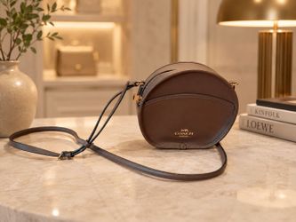 Coach Round Leather Crossbody Bag – Brown