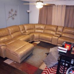 7 Piece Power Reclining Leather Sofa