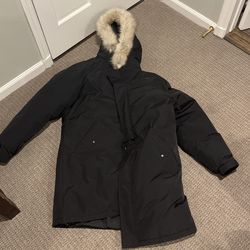 Zara Fur Hooded Puffer Jacket 