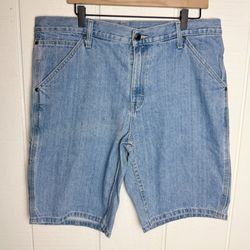 George Carpenter Denim Shorts Mens 34 Blue Utility Work Casual Jean Carpenter