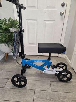 BlessReach All Terrain Steerable Knee Scooter Crutch Alternative，Deluxe Medical Scooter Double Handbrake