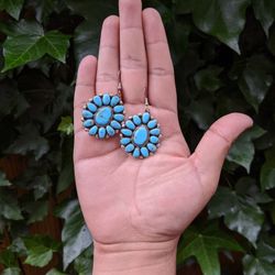 Authentic Blossom Turquoise Navajo Earrings