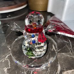 Crystal Tea Light Holder Snowman