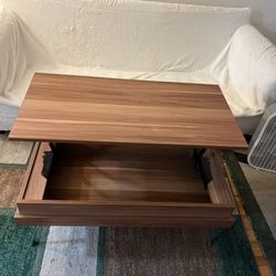 Wooden Coffee Table Extendable Mid Century Style