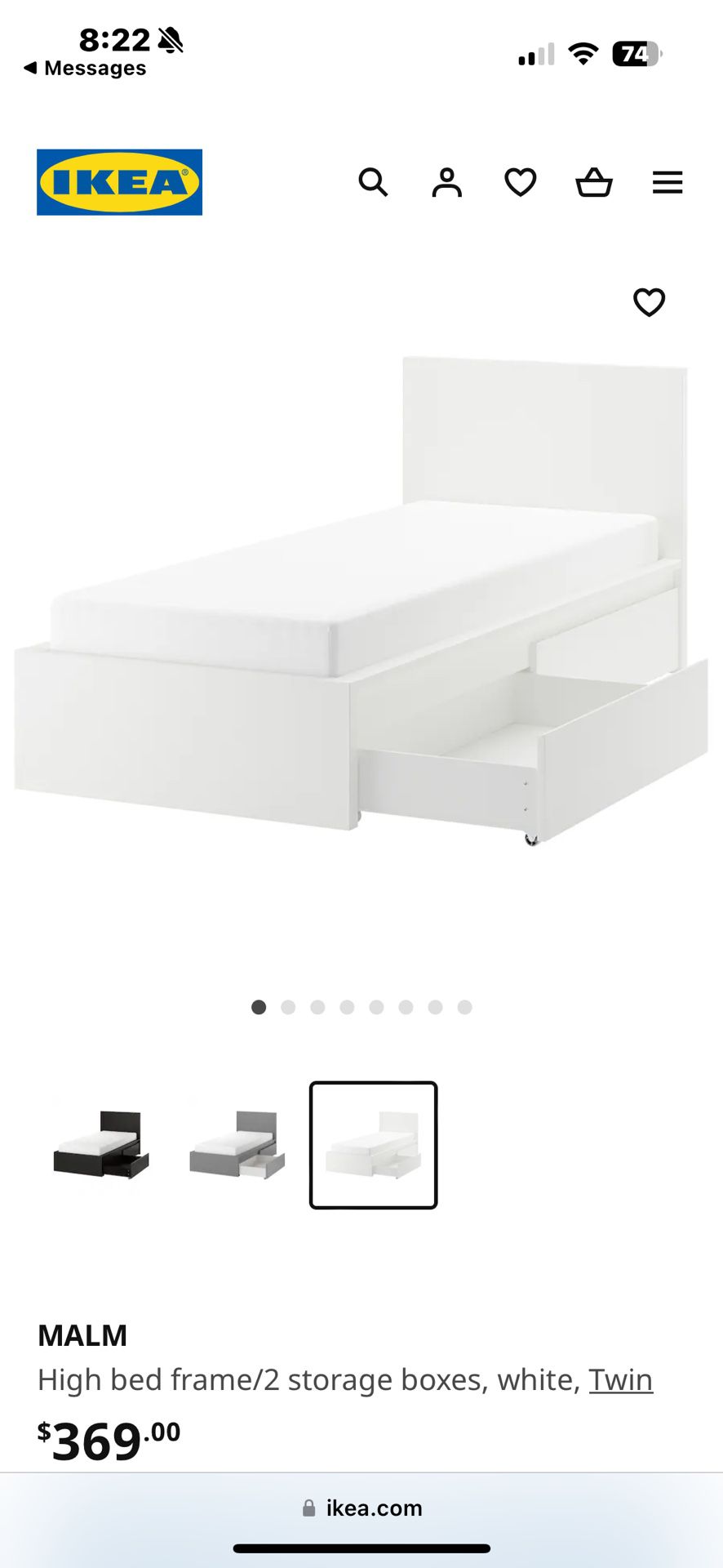 IKEA Twin Bed W/ 2 Pull Out Drawers