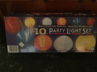 Party string lights (10) with silk lanterns- NEW