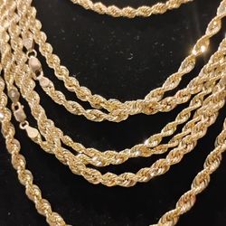 10k 14k All Different Types Of Gold Ropes 
