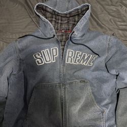 Supreme Denim Zip-Up Hoodie 