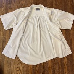 Vintage Bugle Boy Button Up Short Sleeve shirt White size Large