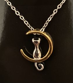 Two Tone Cat On The Noon Necklace