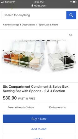 Six compartment spice box