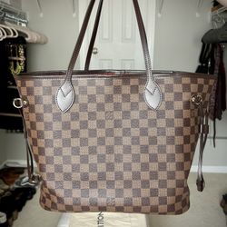 Authentic Louis Vuitton Neverfull MM, Damien Ebener, Cherry Interior.