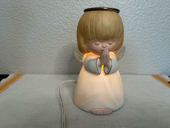 Vintage Praying Cherub Angel Light Up Night Light Lamp Figurine WORKS