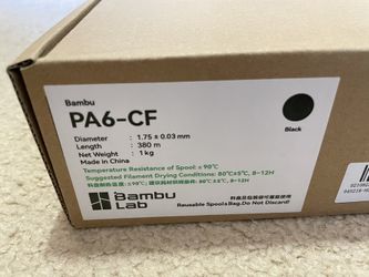 Bambu Lab 1KG PA6-CF Filament With Spool (Black)