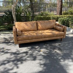 Tan leather Sofa 
