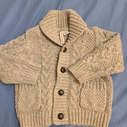 JANIE AND JACK The Cable Shawl Collar Cardigan