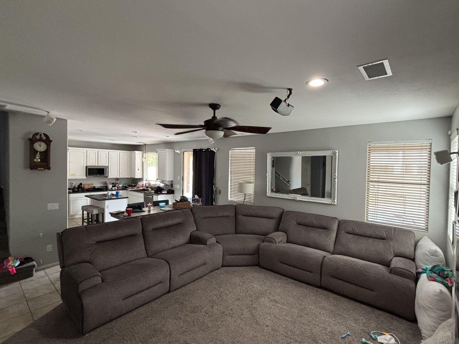 Huge Reclining Sectional- 2 Separate Couches With Wedge