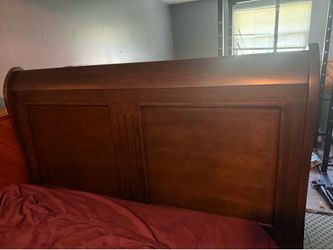Solid wood queen bed frame