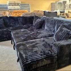 🛋️NEW!! Corduroy Sleeper Sectional Sofa STILL IN BOX 📦 