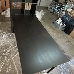 Ikea/ LINNMON shelving unit with inserts and desk attached 60$cash perfect condition