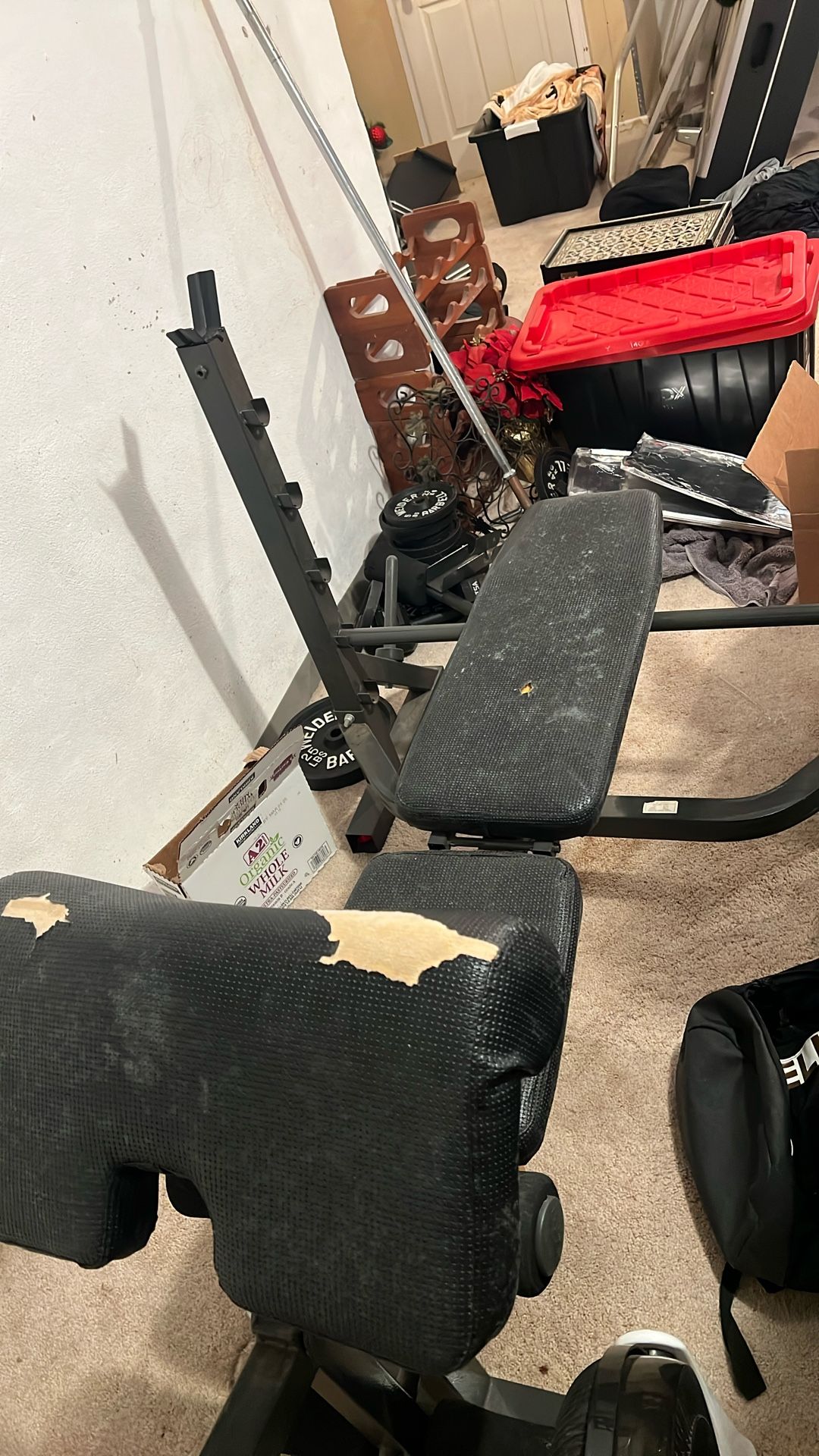 Metal Bar And Weights And Dumbbells 