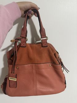 Orange leather purse / bag