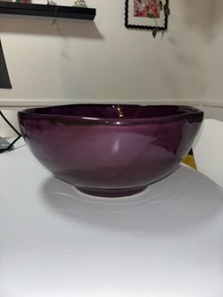 Purple Ceramic Serving Bowl/ Decorative Bowl
