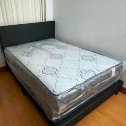 New FULL SIZE BED FRAME WITH MATTRESS NEW BED SET PLATFORM BED FULL SIZE FULL MATTRESS INCLUDED 