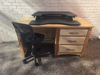 Office Study Desk with Varidesk ProPlus36 and Adjustable Height Chair