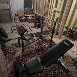 Bench Press/Dumbell Set/ Utility Bench