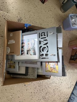 Box Of Picture Frames And Photo Albums Lot New