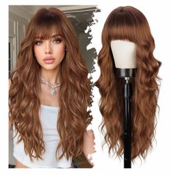 Auburn Wig with Bangs for Women