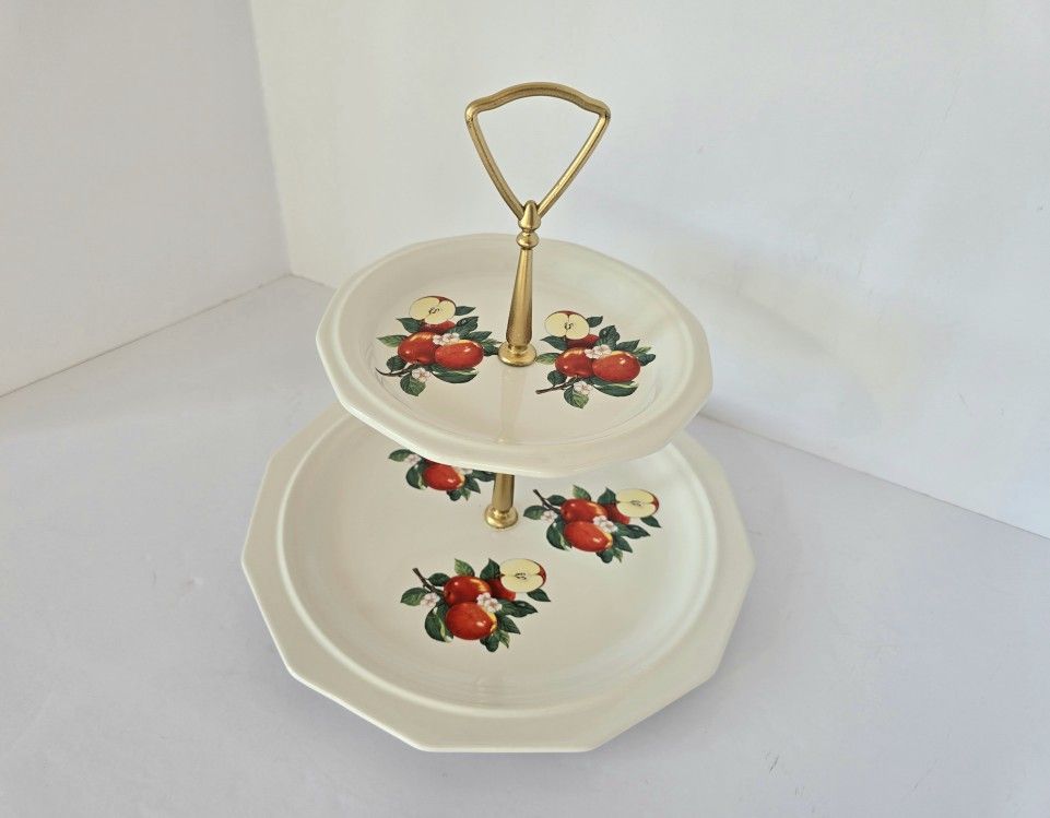 Vintage 2-tier Dessert Ceramic Tray