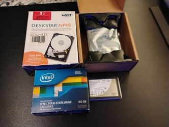 Seagate barracuda 3000GB hard drive, HGST Deskstar NAS 3TB HDD &  Intel 320 Series 160GB SSD