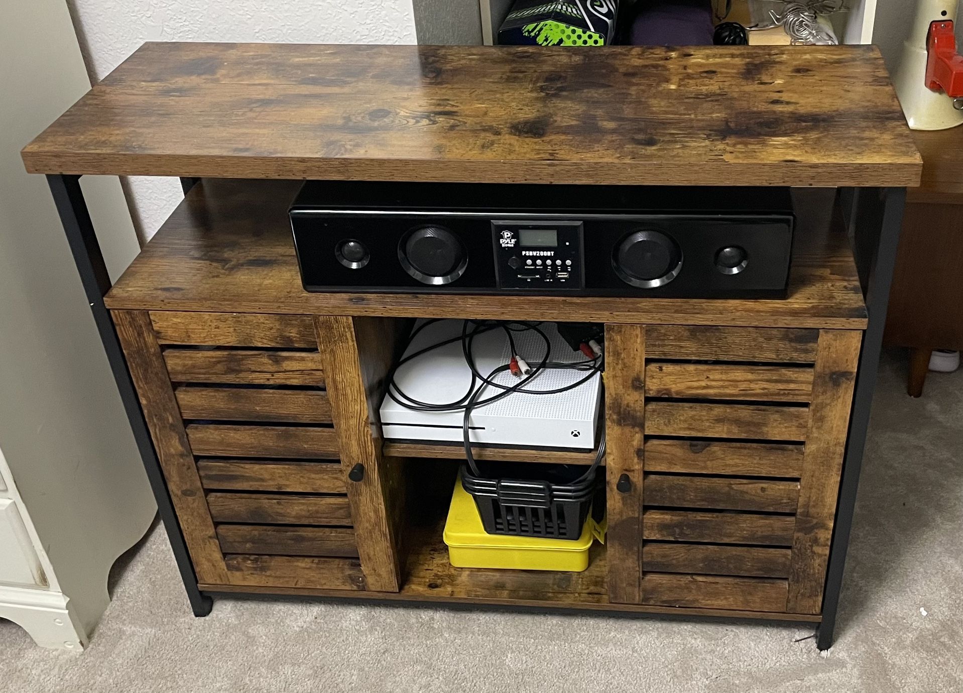 Rustic console cabinet