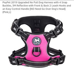 NEW LARGE NO PULL DOG HARNESS PINK