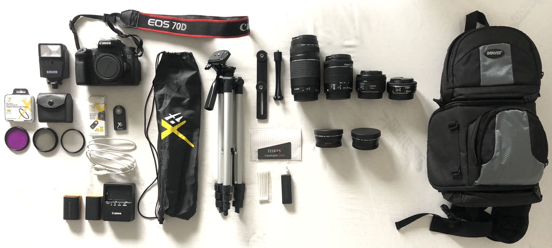 Canon EOS 70D Digital SLR Camera Full Kit (Body + 6 Lenses + Lots of Accessories)