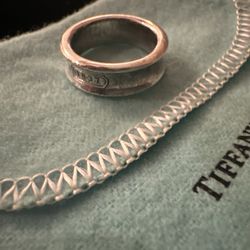 Tiffany & Co. Ring  1837 Concave Ring Size 6.5  Vintage Tiffany Ring Pouch Inc