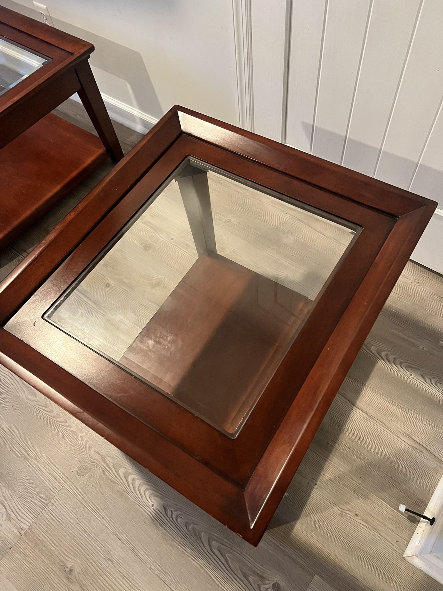 Glass Top Coffee Table And End Table 
