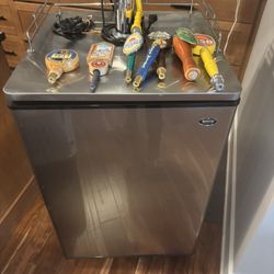 Sanyo Kegerator and Assorted Beer Taps
