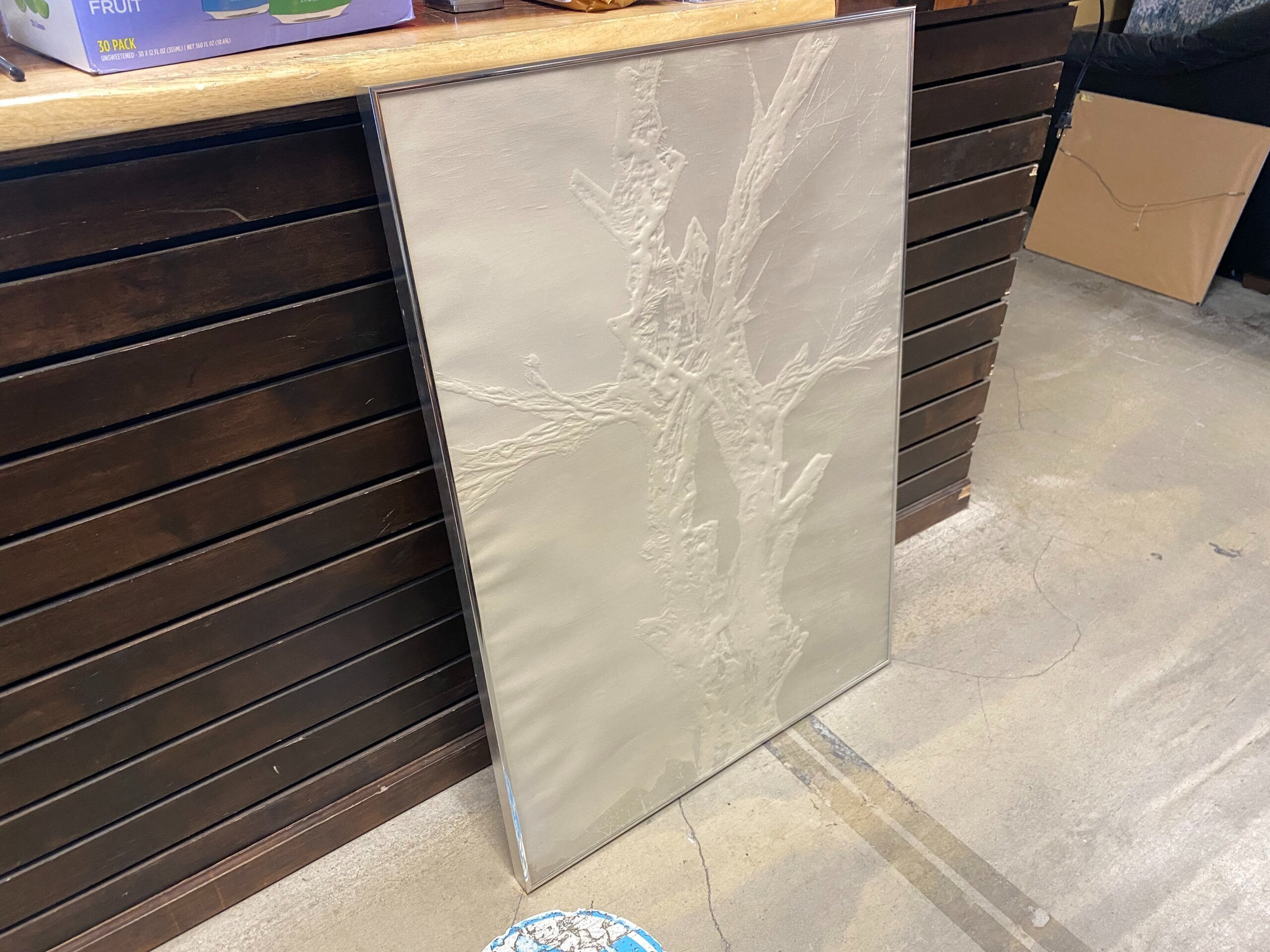 Textured Monochromatic Abstract framed Art Piece