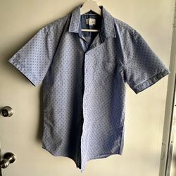 Mid Blue Button Up Dress Shirt